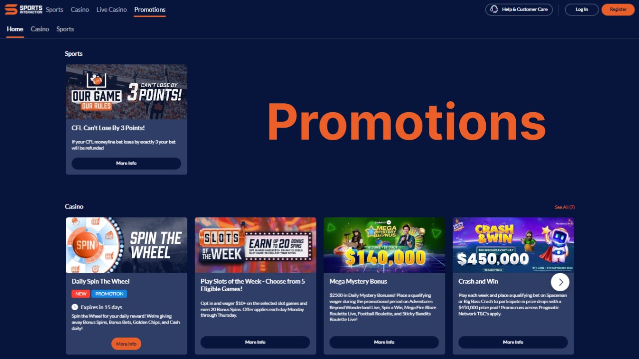 Sports interaction promotions